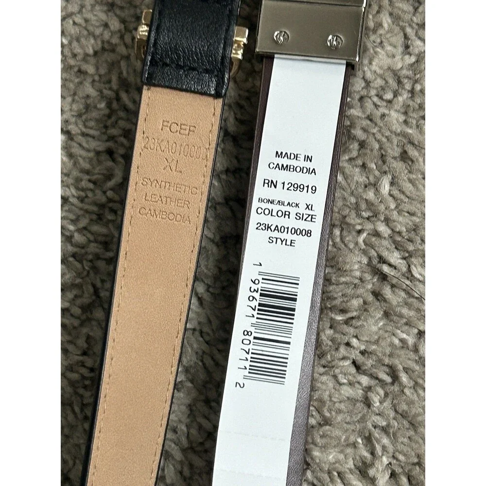 Calvin Klein 2 Piece Reversible Belt Black / White Size XL New